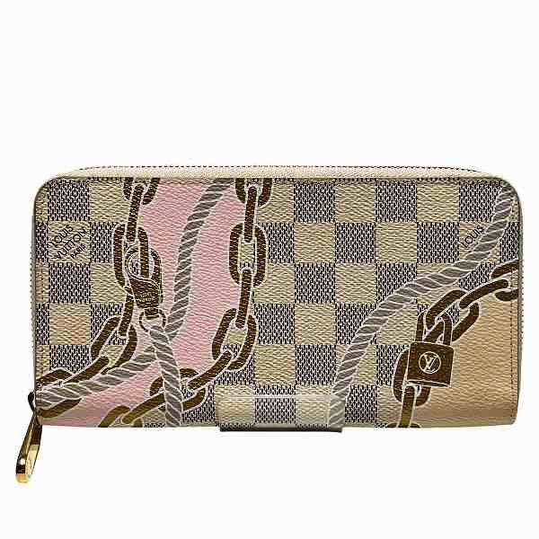 Louis Vuitton Louis Vuitton Zippy Wallet Damier Azur Long Wallet Textile Long Wallet N40480 Duty Free For Usa in White, Women's