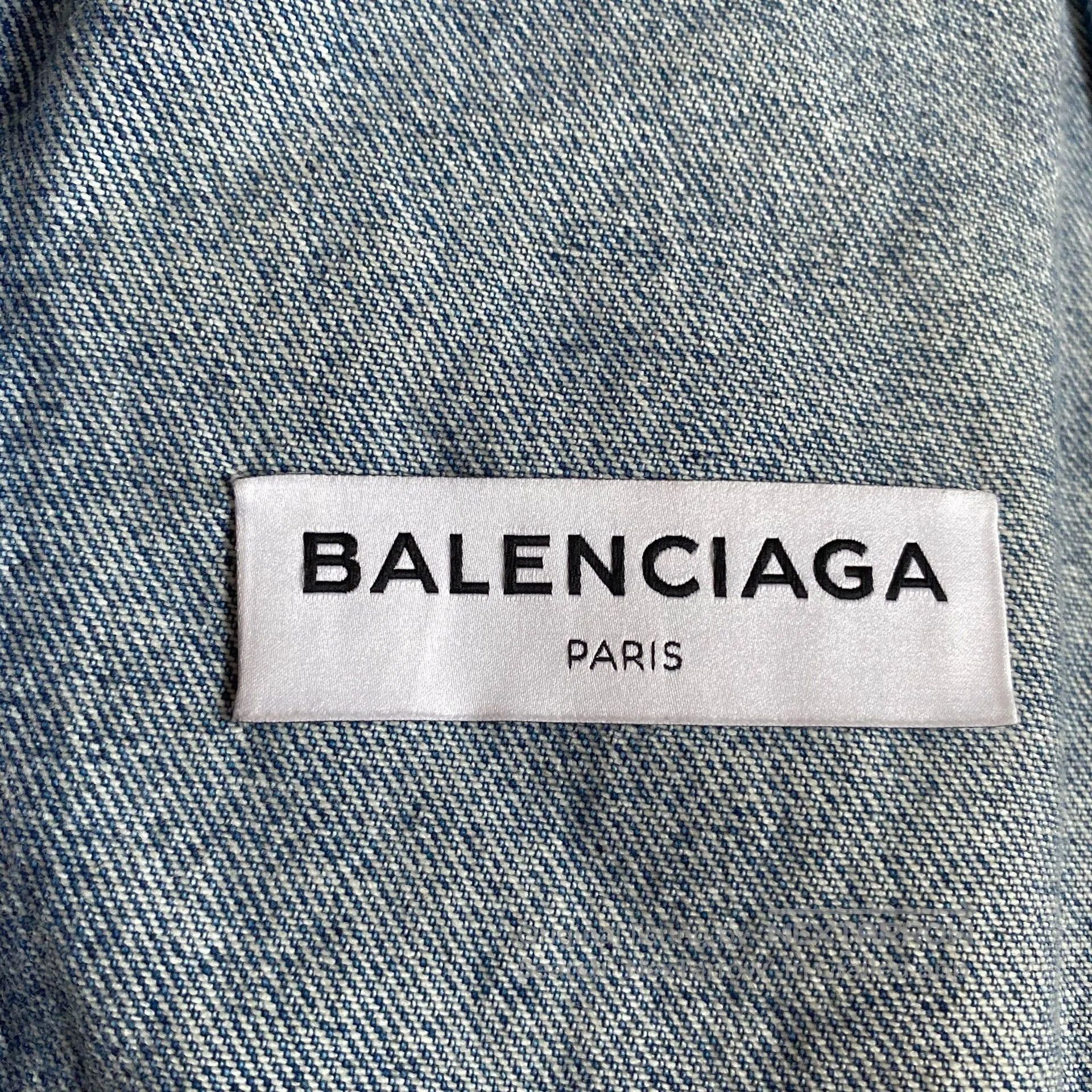 Balenciaga Balenciaga Distressed Denim Jacket for Unisex. Size US S / EU 44-46 / 1 - 6 Thumbnail