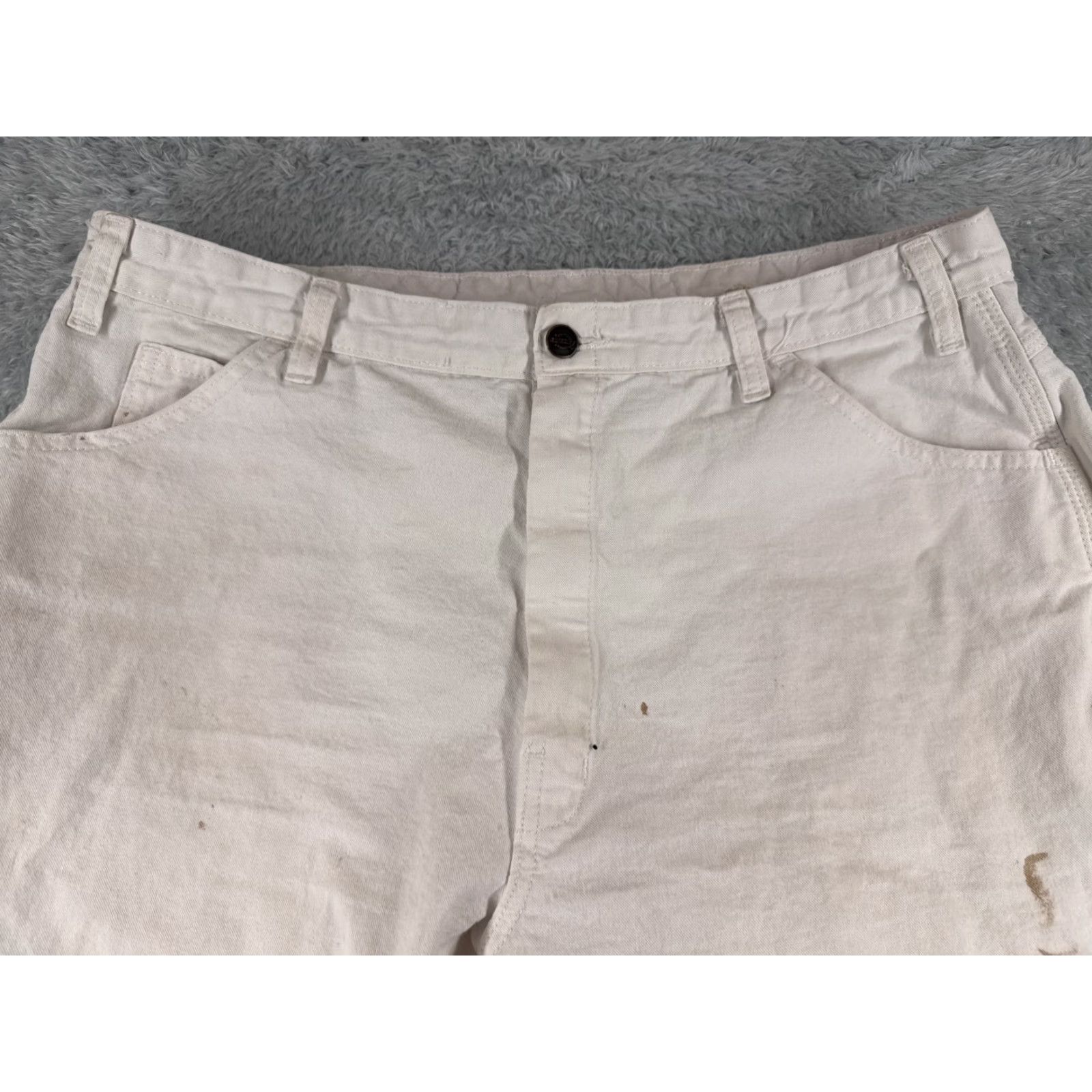 Dickies Dickies Carpenter Pants White 38 Adult Men Denim Workwear 5-Pocket Regular Straight Cotton Pants Mens 36x27 Thread: Paint, Logo, Vintage: No Size US 38 / EU 54 - 4 Thumbnail
