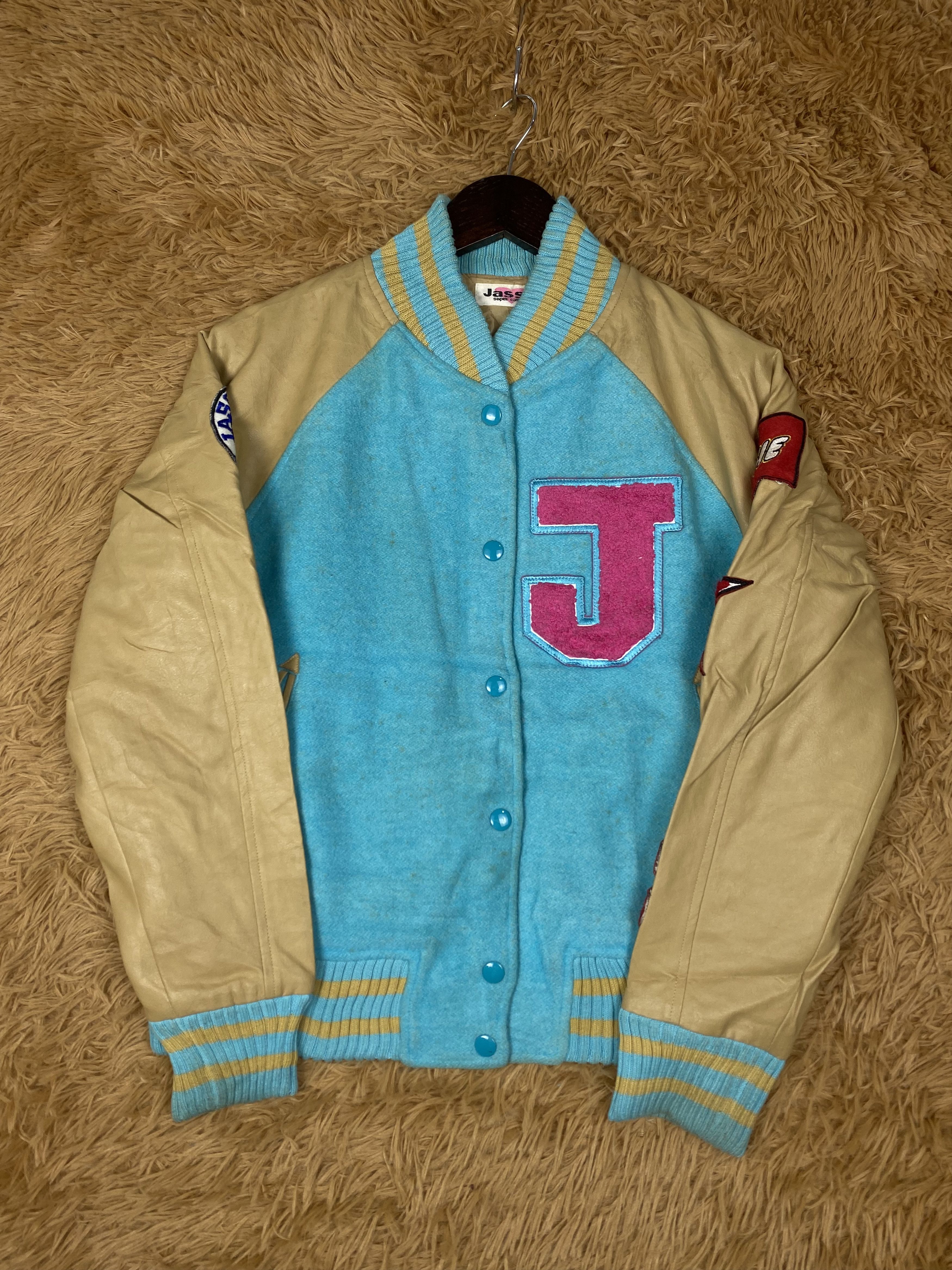 Japanese Brand Vintage Jassie Nice Patches Leather Sleeve Jacket DJ0293 Size US S / EU 44-46 / 1 - 5 Thumbnail
