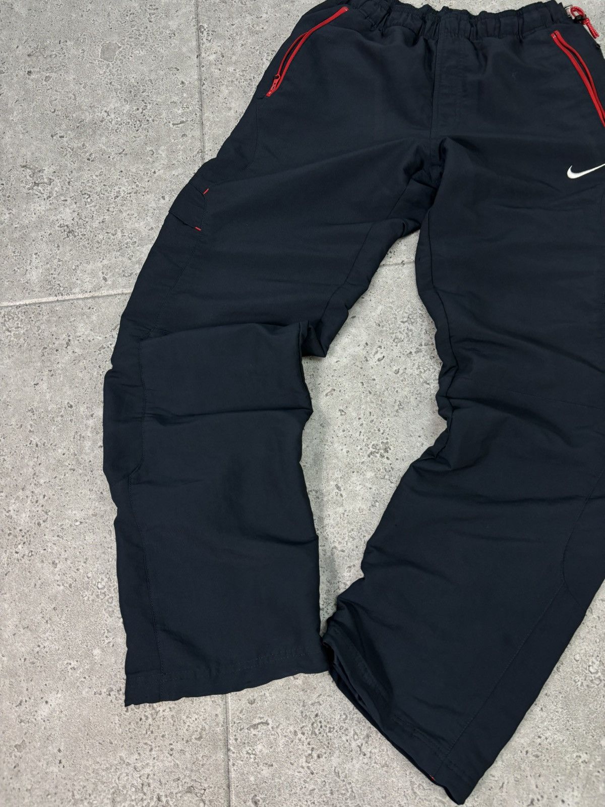 Nike × Vintage 00s Baggy Vintage Nike Track Pants Swoosh Logo Blockcore Size US 32 / EU 48 - 3 Thumbnail