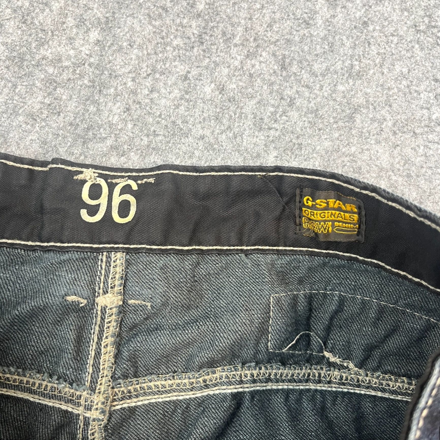 G-Star Vintage G Star 96 Mens Jeans Regular Straight 30 Dark Blue Y2K Cinch Buckle Jeans 5-Pocket Design Mens B Size US 30 / EU 46 - 7 Thumbnail