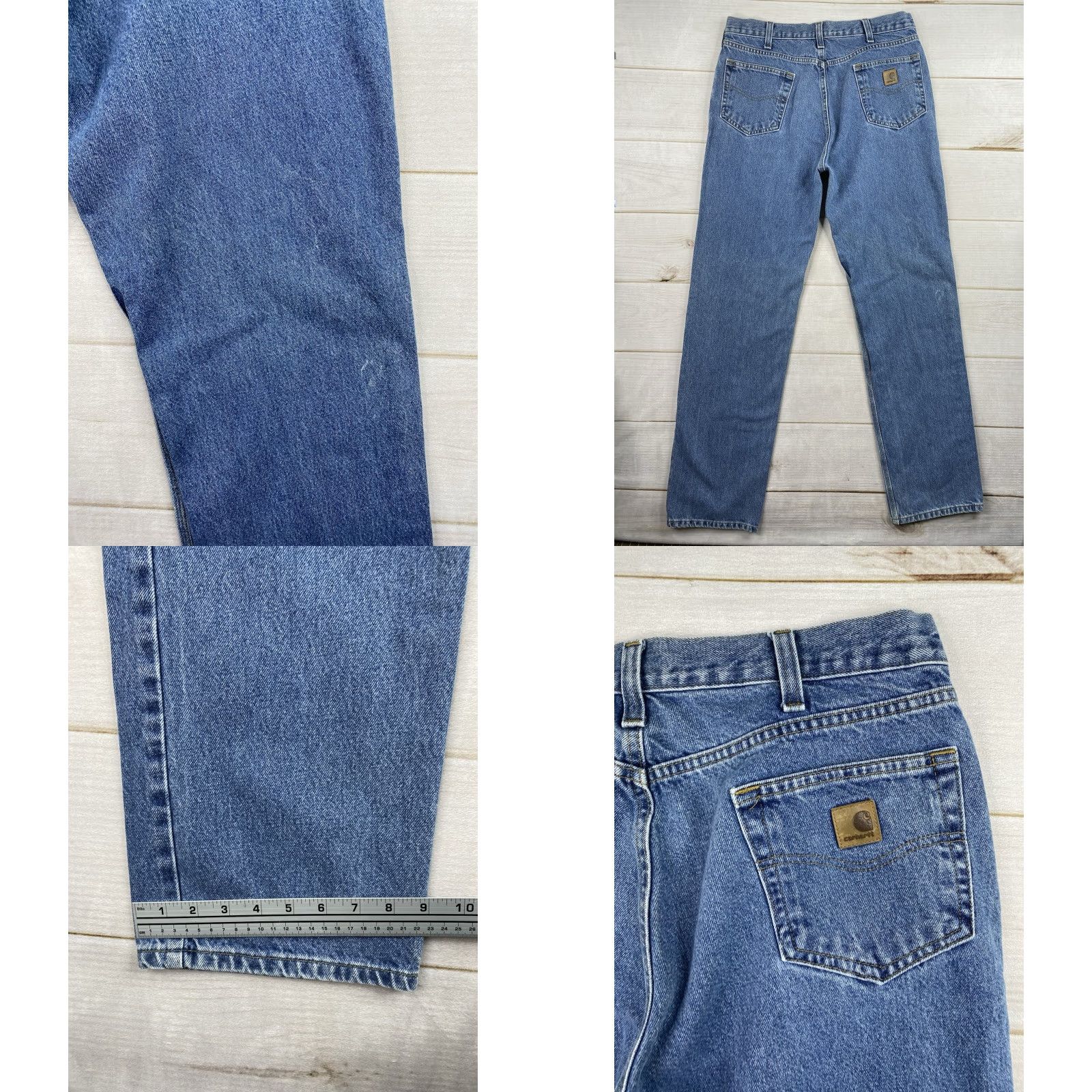 Carhartt VINTAGE Carhartt Jeans Mens 36x36 Med Wash Relaxed Fit Straight Blue Denim B460DPS Size US 36 / EU 52 - 8 Thumbnail