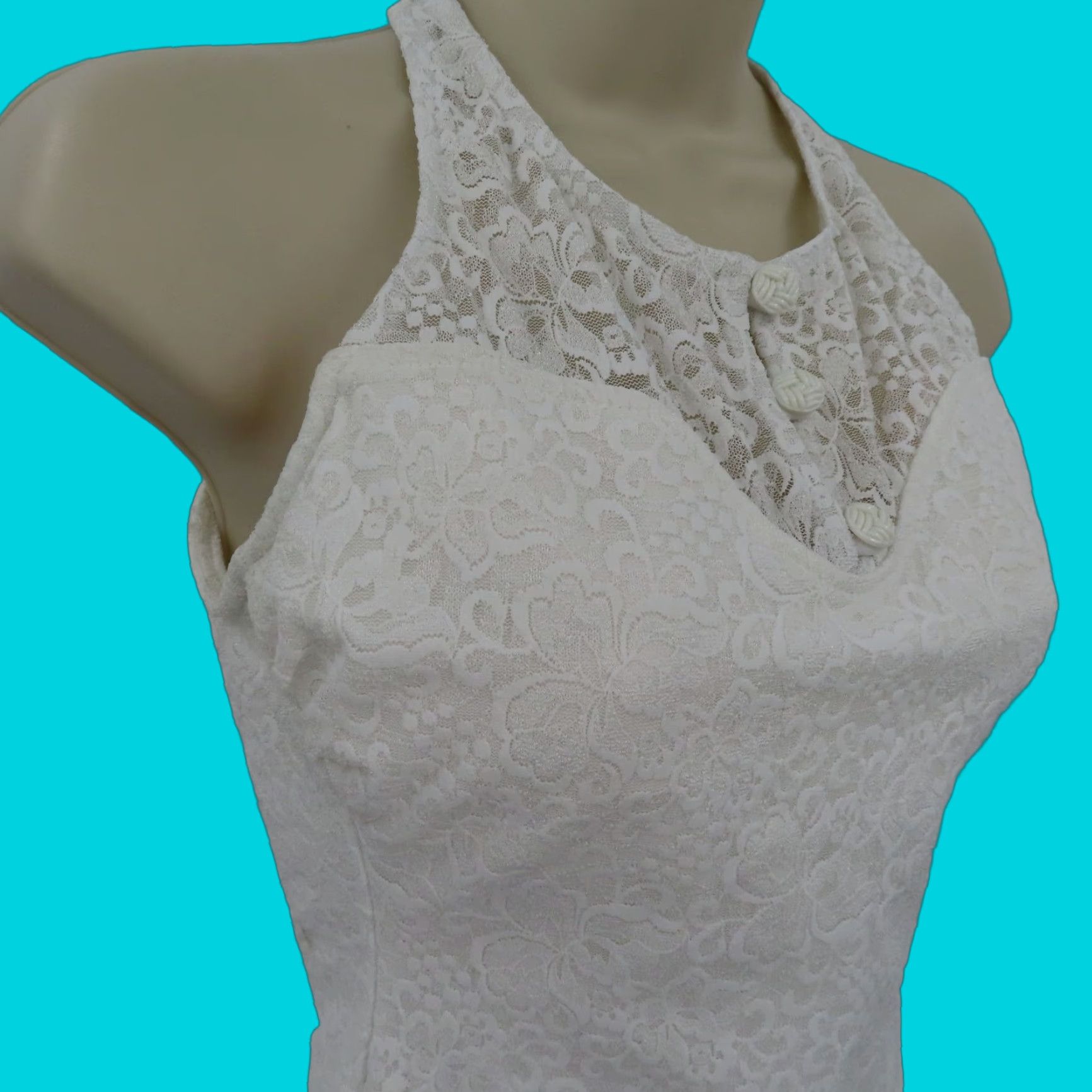 Vintage VINTAGE Fredericks of Hollywood Womens 8 White Lace One Piece Swimsuit NEW No Tags Size ONE SIZE - 1 Thumbnail