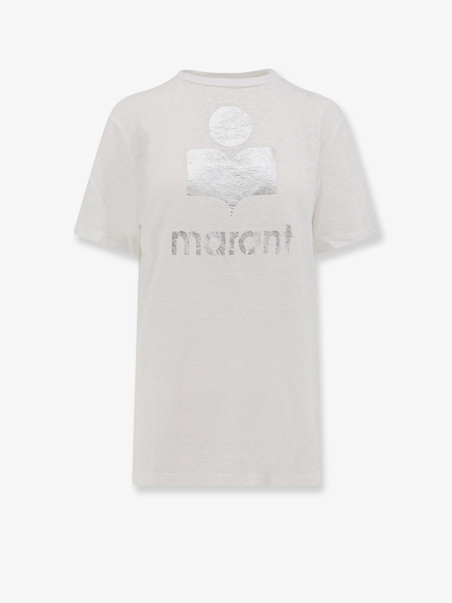 Isabel Marant Etoile Linen t-shirt with laminated logo on the front XS - USA Tariffs Included Size XS / US 0-2 / IT 36-38 - 1 Thumbnail