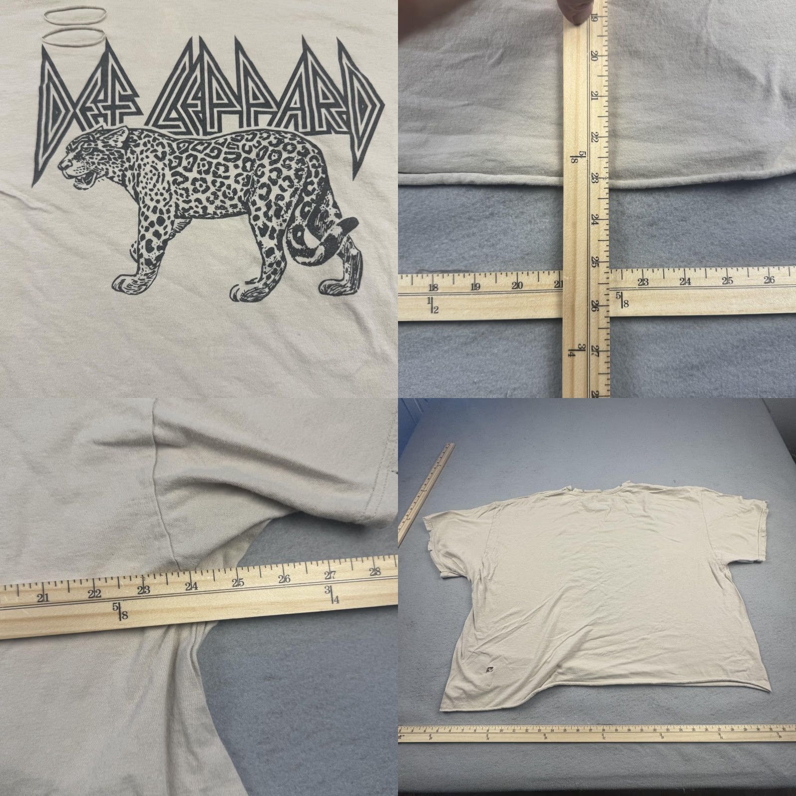 Vintage VINTAGE Def Leppard Shirt Mens 3X Plus Beige Distressed Leopard Band Tee Live Nation Size US XXL / EU 58 / 5 - 8 Thumbnail