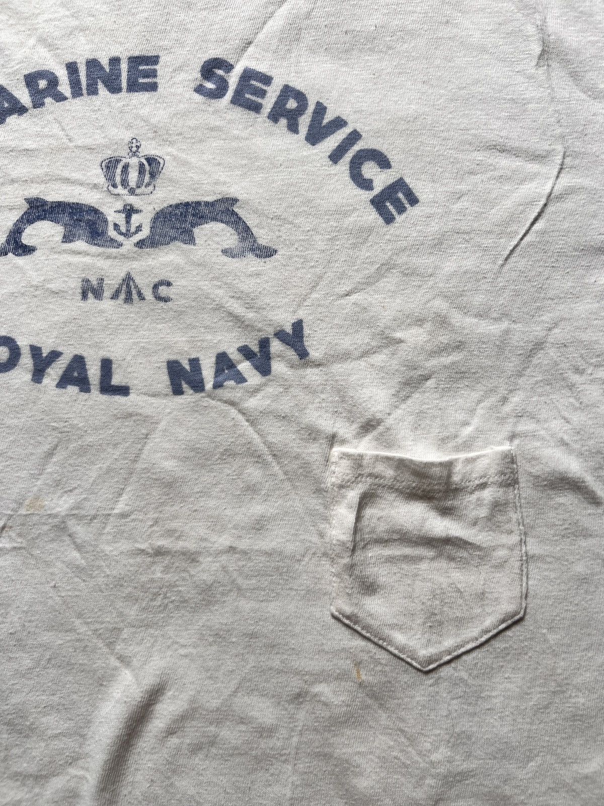 Nigel Cabourn Nigel Cabourn Royal Navy White Military Tshirt Size US L / EU 52-54 / 3 - 4 Thumbnail