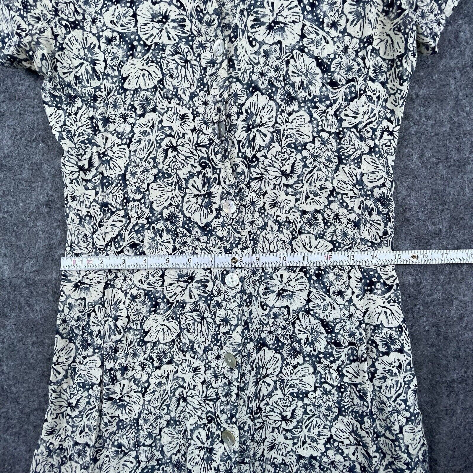 Other Vintage Cameo Dress Large Blue White Flowers Country Farm Size L / US 10 / IT 46 - 5 Thumbnail