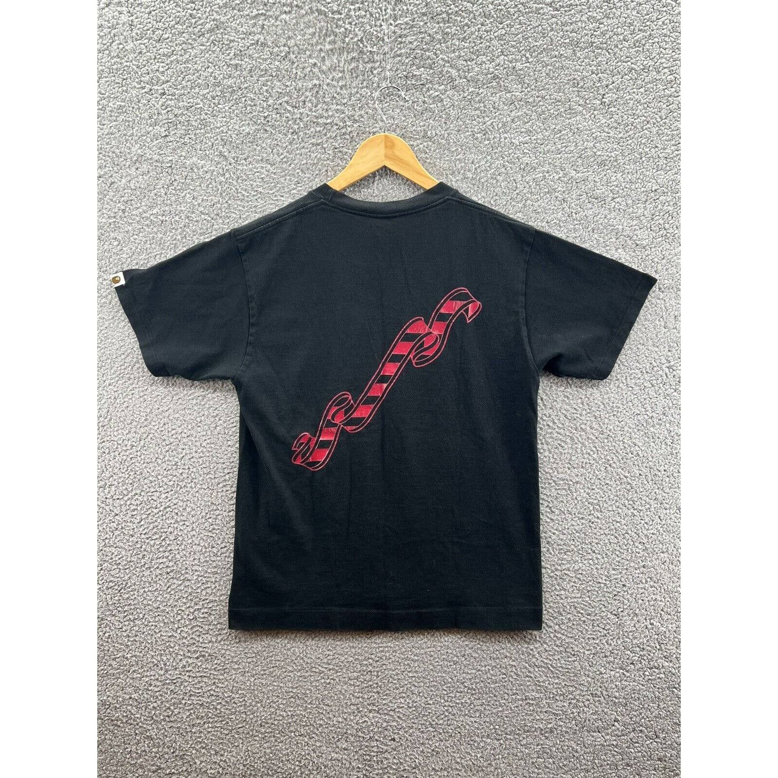 M Moriabc A Bathing Ape Bape Star Girl Logo Black T-Shirt Size 