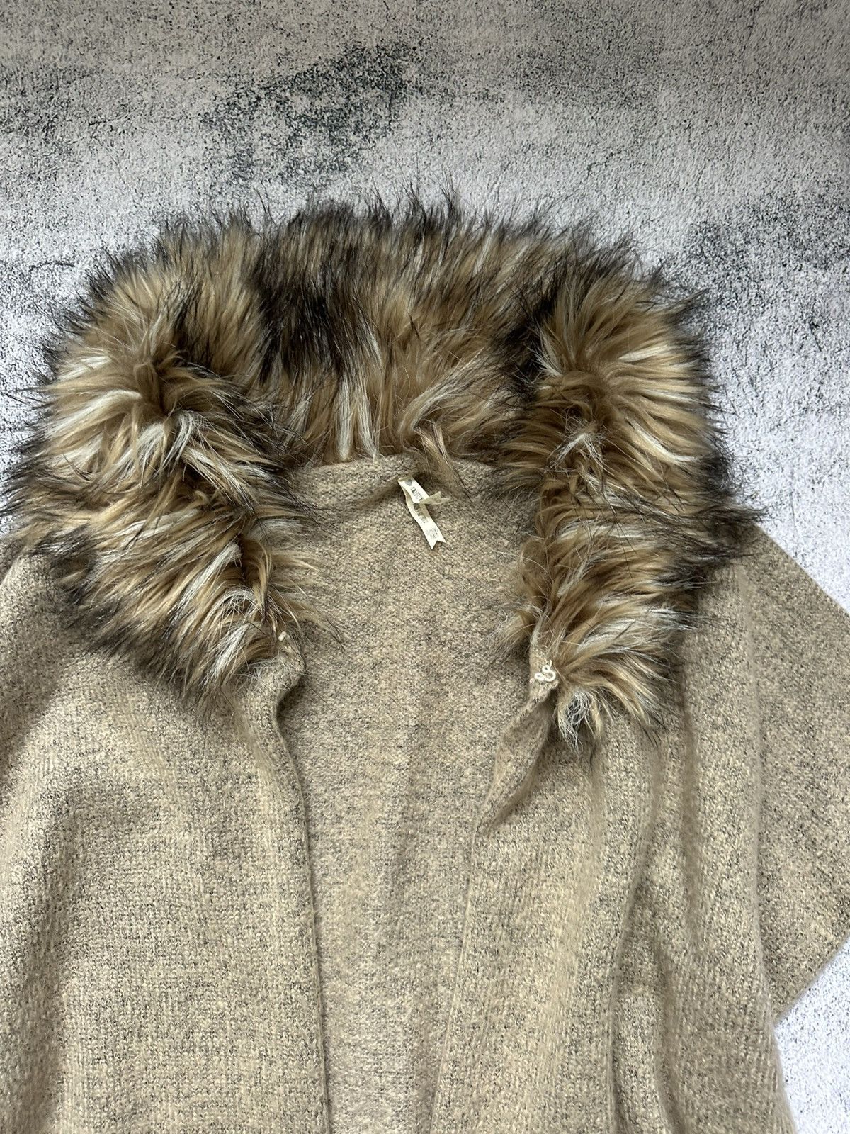 Japanese Brand Faux Fur Cape Archive Fit Women's Beige Size M / US 6-8 / IT 42-44 - 6 Thumbnail