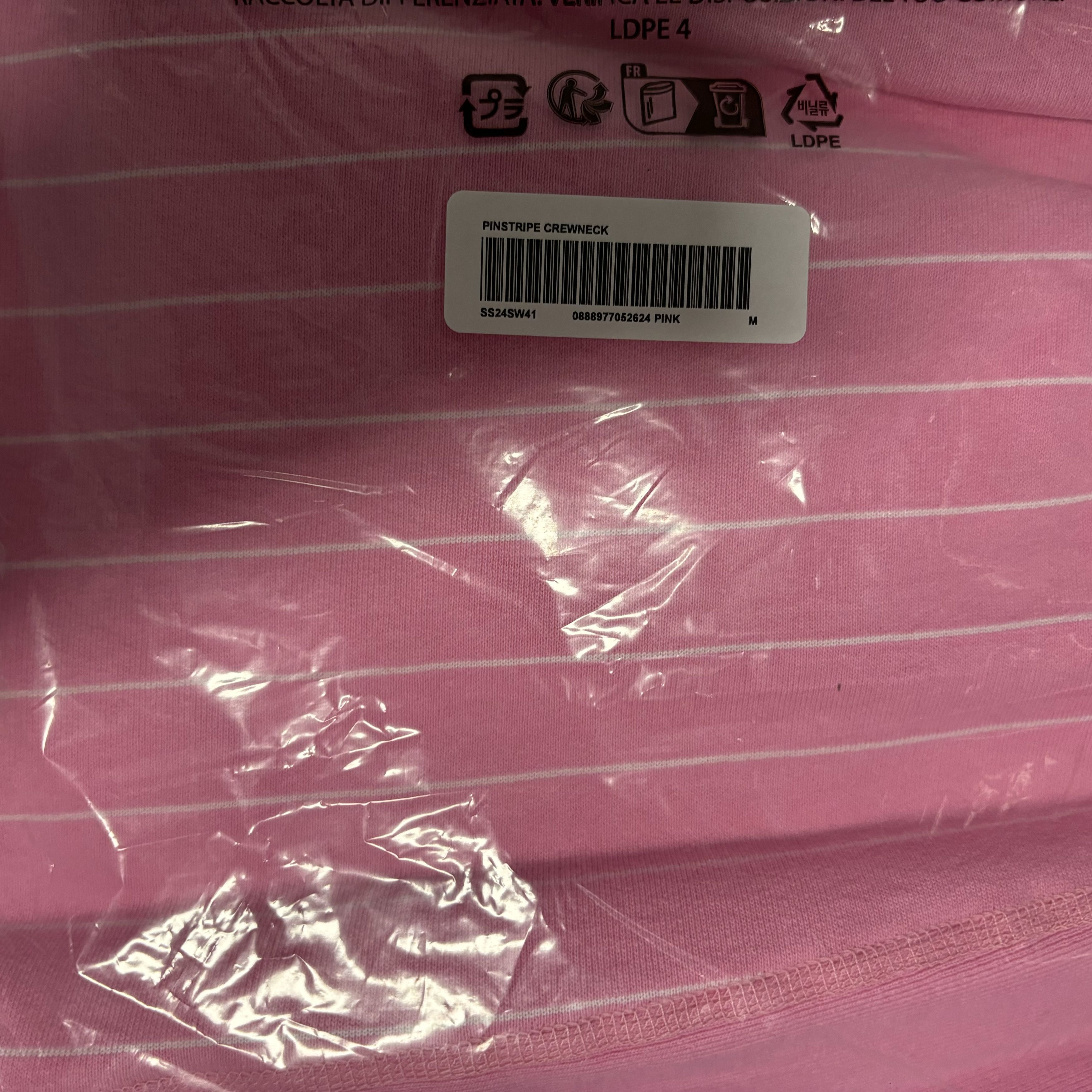 Supreme Supreme Pinstripe Crewneck Pink - 24SS Size US L / EU 52-54 / 3 - 5 Thumbnail