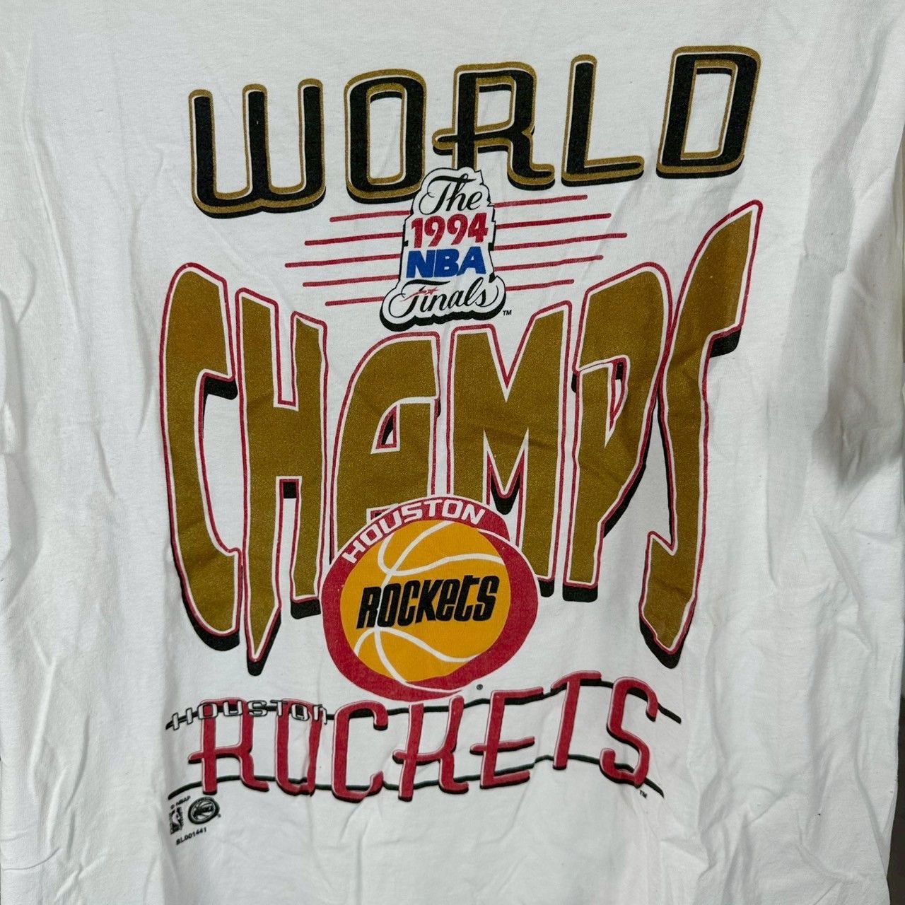 NBA × Vintage Vintage 1994 Houston Rockets World Champs NBA XL T-shirt Size US XL / EU 56 / 4 - 7 Thumbnail