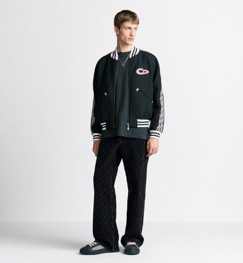 Dior × Kaws o1w1db11025 513J405 Varsity Jacket in Blue Size US L / EU 52-54 / 3 - 4 Thumbnail