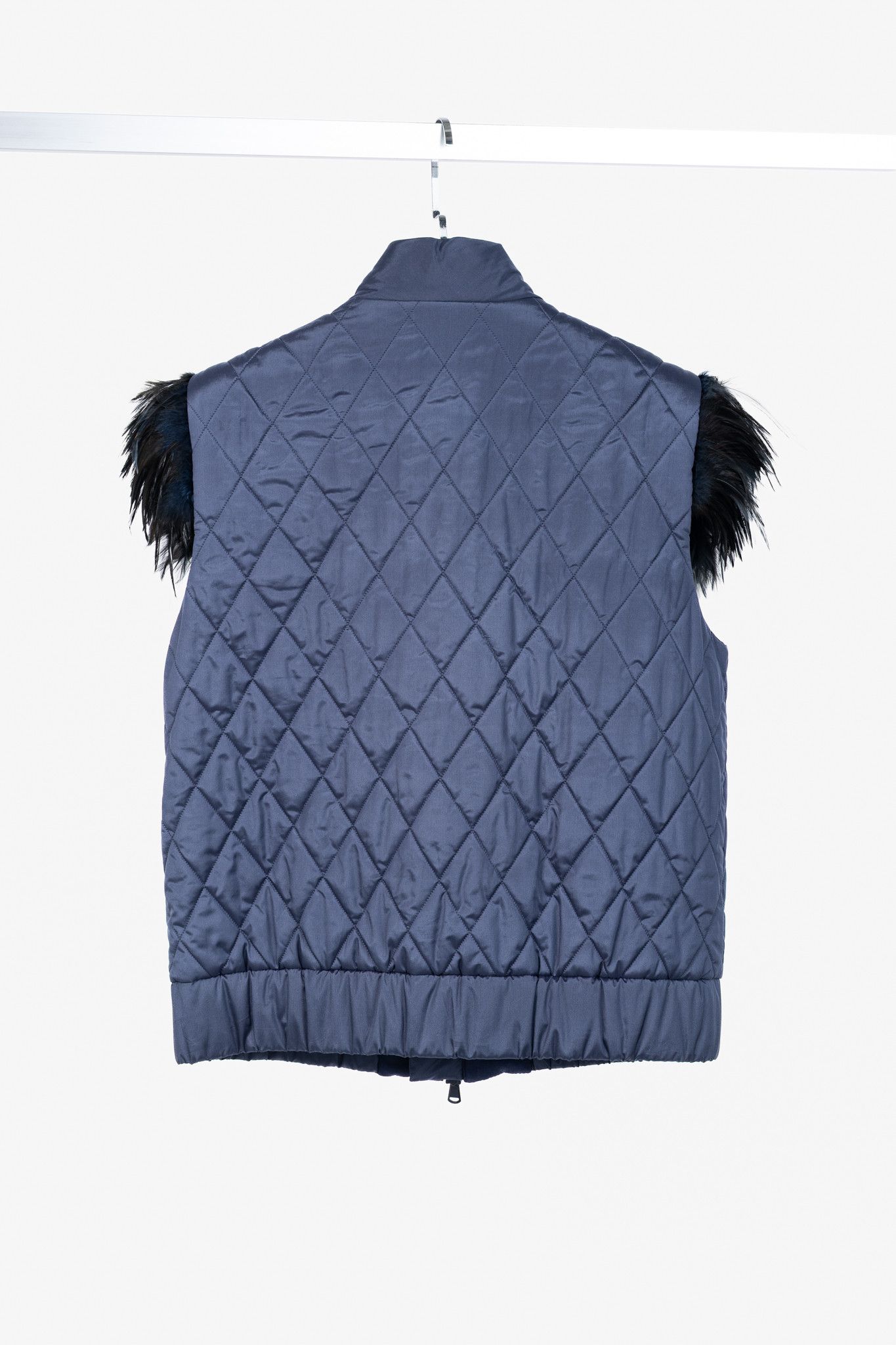 Brunello Cucinelli Brunello Cucinelli AW14 Quilted Silk Crystal Feather Vest Size S / US 4 / IT 40 - 2 Thumbnail