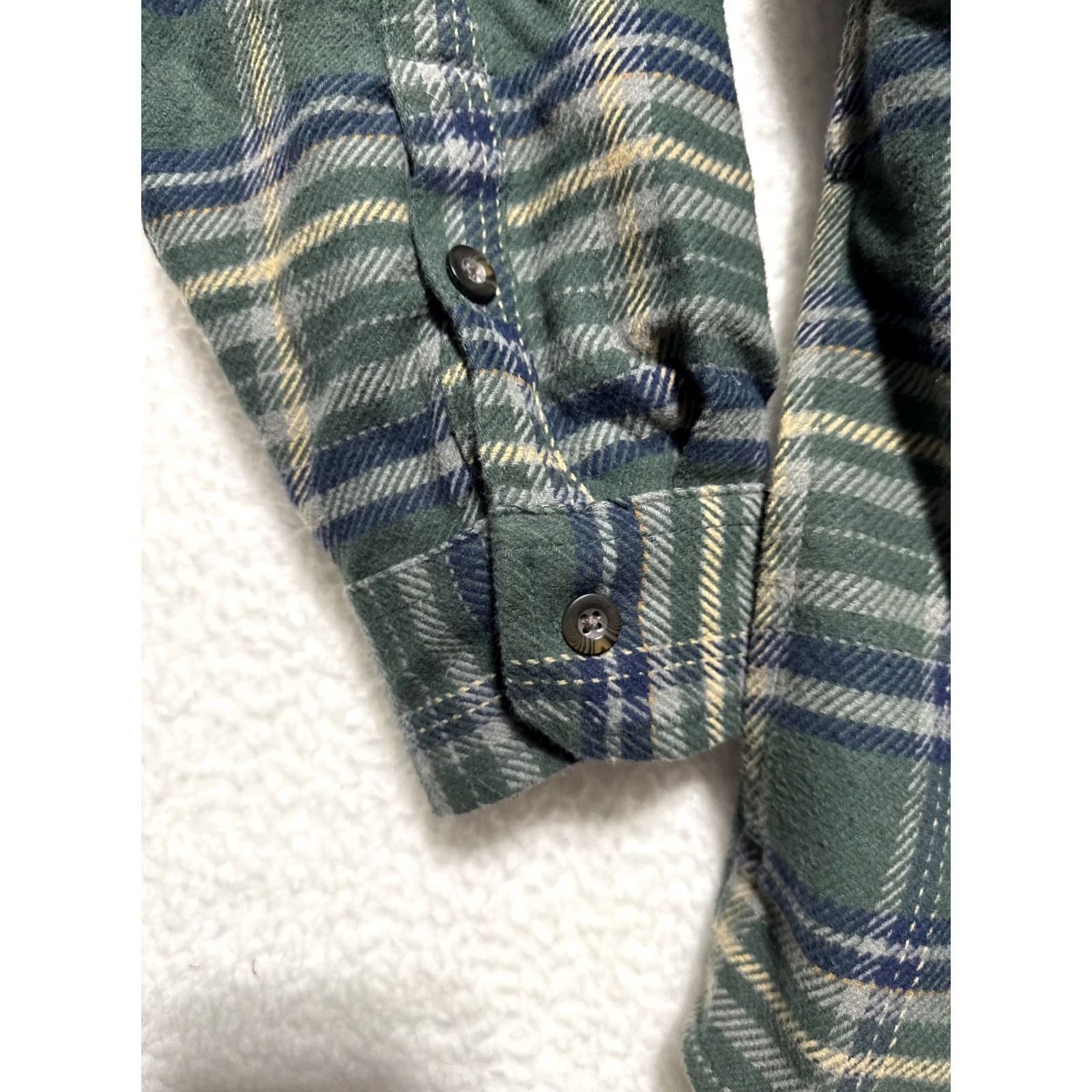Vintage VINTAGE WOOLRICH SHIRT SHACKET Flannel Plaid Green/Blue Button-Up Side Pockets XL Mens Size US XL / EU 56 / 4 - 3 Thumbnail