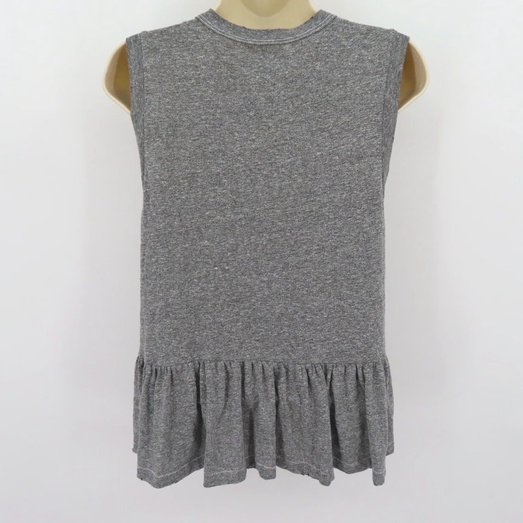 THE GREAT VINTAGE The Great Womens 1 Gray Peplum Sleeveless Distressed Hem Tank Top Blouse Shirt Size XS / US 0-2 / IT 36-38 - 6 Thumbnail