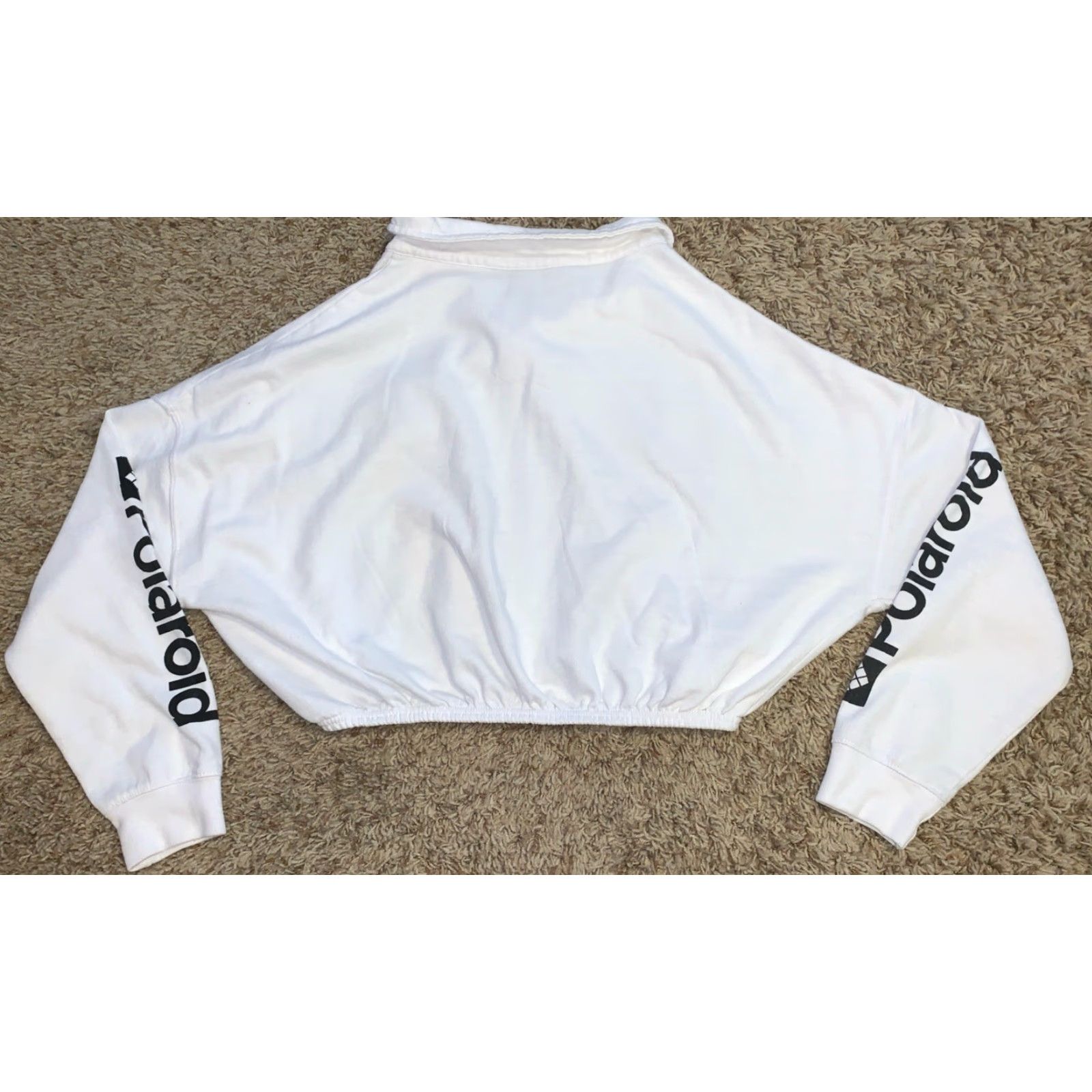 Polaroid VINTAGE Polaroid Sweatshirt Logo Crop 1/4 Zip L/S White Large Women Size L / US 10 / IT 46 - 7 Thumbnail