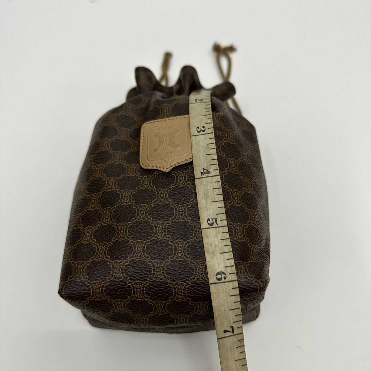 Celine ‼️LASTDROP‼️ VINTAGE CELINE MACADAM DRAWSTRING POUCH BAG Size ONE SIZE - 14 Thumbnail