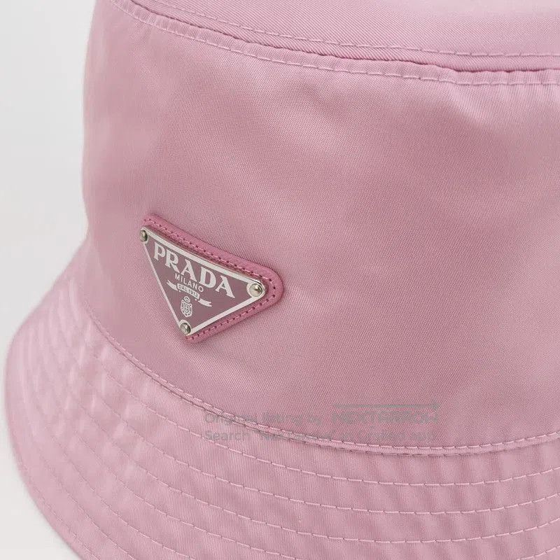 Prada Prada Pink Triangle Logo Bucket Hat. Size ONE SIZE - 4 Thumbnail