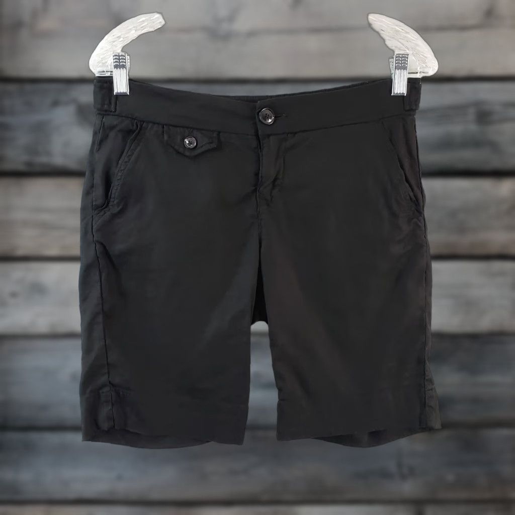 Vintage Level 99 Womens Shorts Sz 28 Black Mid Rise Linen Blend Casual Inseam 9" Womens Size 28" / US 6 / IT 42 - 1 Thumbnail
