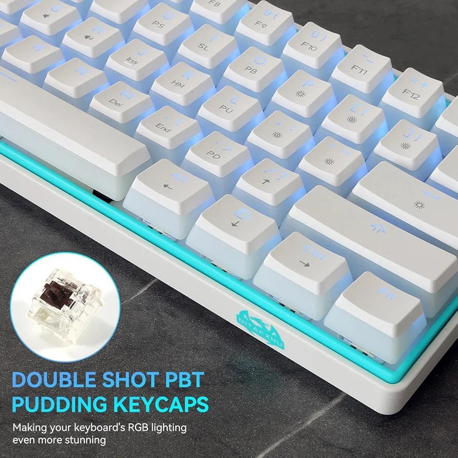 Other Nitafxhu NT61 Mechanical Gaming Keyboard White Size ONE SIZE - 4 Thumbnail