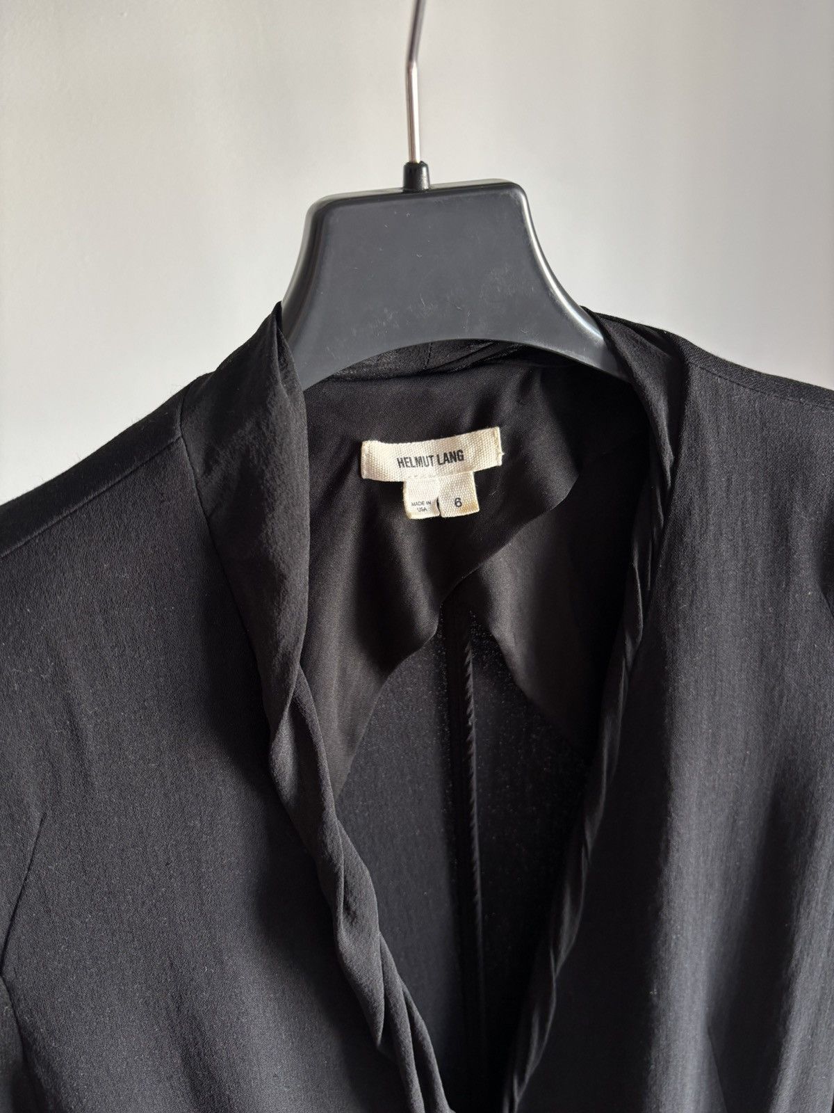 Helmut Lang Helmut Lang Black Blazer Single-Button Jacket 100% Silk Size M / US 6-8 / IT 42-44 - 6 Thumbnail