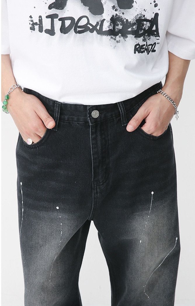 Japanese Brand Loose straight-leg custom painted denim trousers Size US 31 - 5 Thumbnail