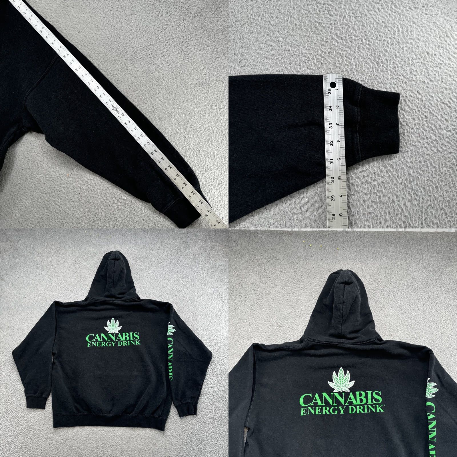 Logo 7 VINTAGE Kollege Town Cannabis Energy Drink Men XL Hoodie Sweatshirt Logo Hippie Black College Town Marijuana Size US XL / EU 56 / 4 - 8 Thumbnail