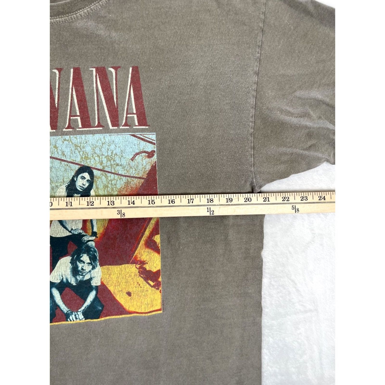 Etro Nirvana T-Shirt Logo Gray 90s Retro Rock Grunge Kurt Cobain Size L Mens Short Sleeve Vintage Look Stain Included Size US L / EU 52-54 / 3 - 6 Thumbnail