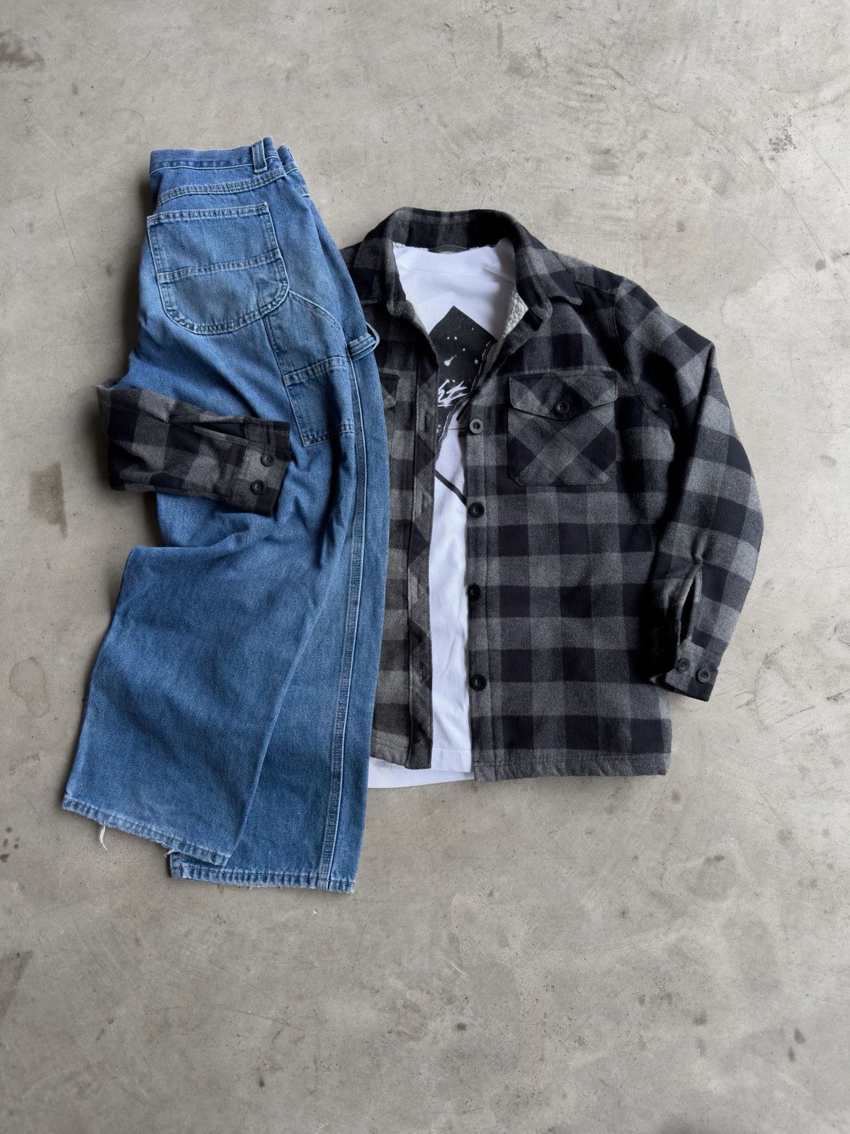 Other VTG Y2K Black & Grey Plaid Flannel Button Up Jacket Size US S / EU 44-46 / 1 - 3 Thumbnail