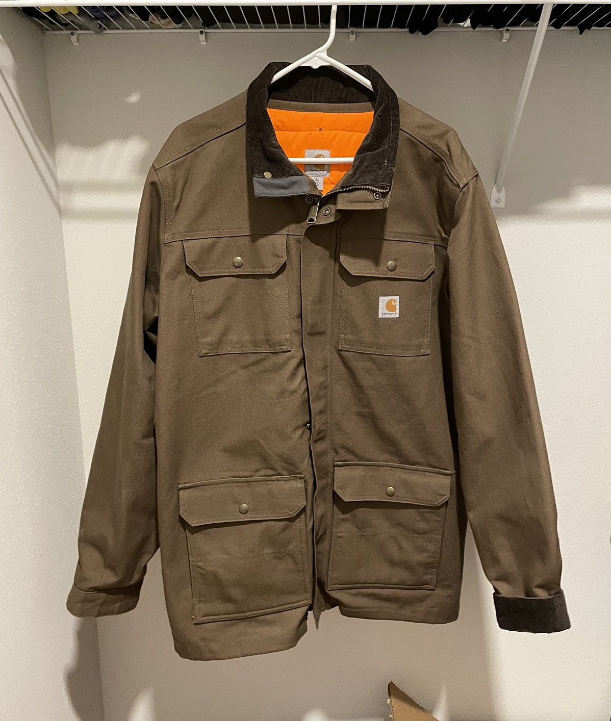 image of Carhartt Heavy Workwear Jacket (Removable 3M Liner) in Brown Tan, Men's (Size XL)