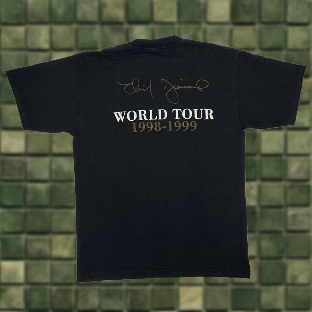 Vintage VINTAGE Neil Diamond T Shirt World Tour As Time Goes By 1998-1999 Concert Large Black Music 90s Band Tour Mens Size US L / EU 52-54 / 3 - 1 Thumbnail