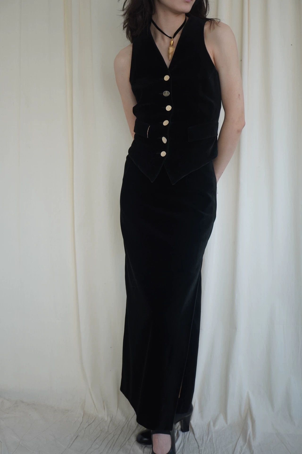 Vivienne Westwood Vivienne Westwood 90s Rare Gold Button Velvet Suit Size XS / US 0-2 / IT 36-38 - 7 Thumbnail
