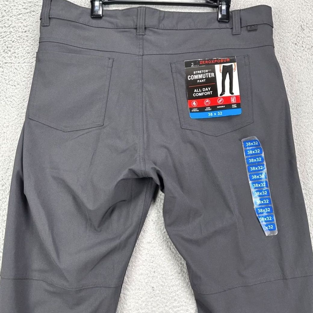 ZeroXposur VINTAGE ZeroXposur Commuter Pants Men 38X32 Dark Grey Chino 4 Way Stretch Flat Front NEW Size US 38 / EU 54 - 7 Thumbnail