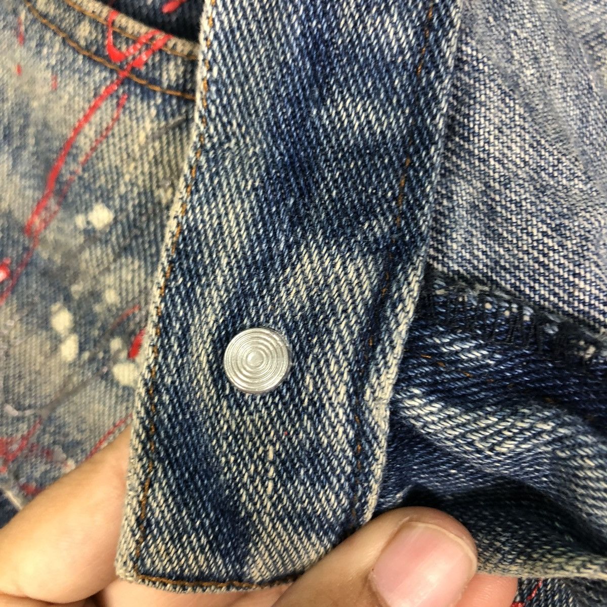 Hysteric Glamour 🔥PAINTED DENIM JEANS FLARE ITU JAPAN MADE RUSTY DESIGN Size US 30 / EU 46 - 16 Thumbnail