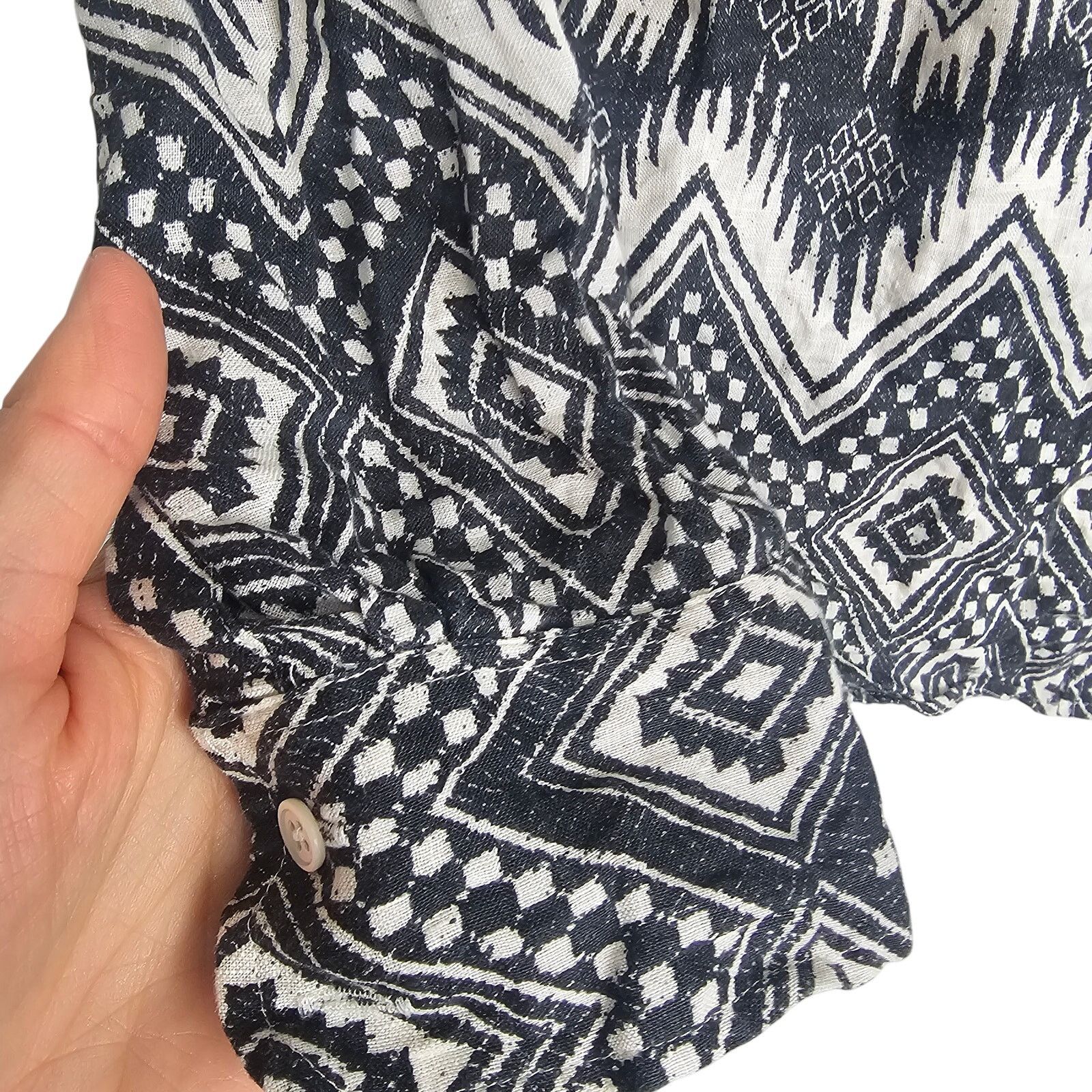 J.Crew J. Crew Women Diamond Ikat Linen Shirt 8 Southwestern Tribal Size M / US 6-8 / IT 42-44 - 5 Thumbnail