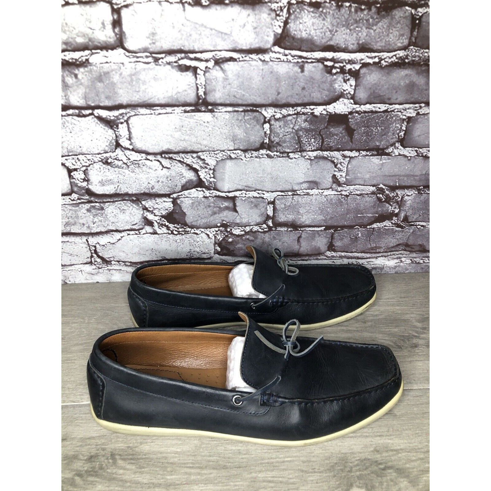 Massimo Matteo MASSIMO MATTEO Navy Blue Leather Casual Moc Driving Loafers Size US 12 / EU 45 - 9 Thumbnail