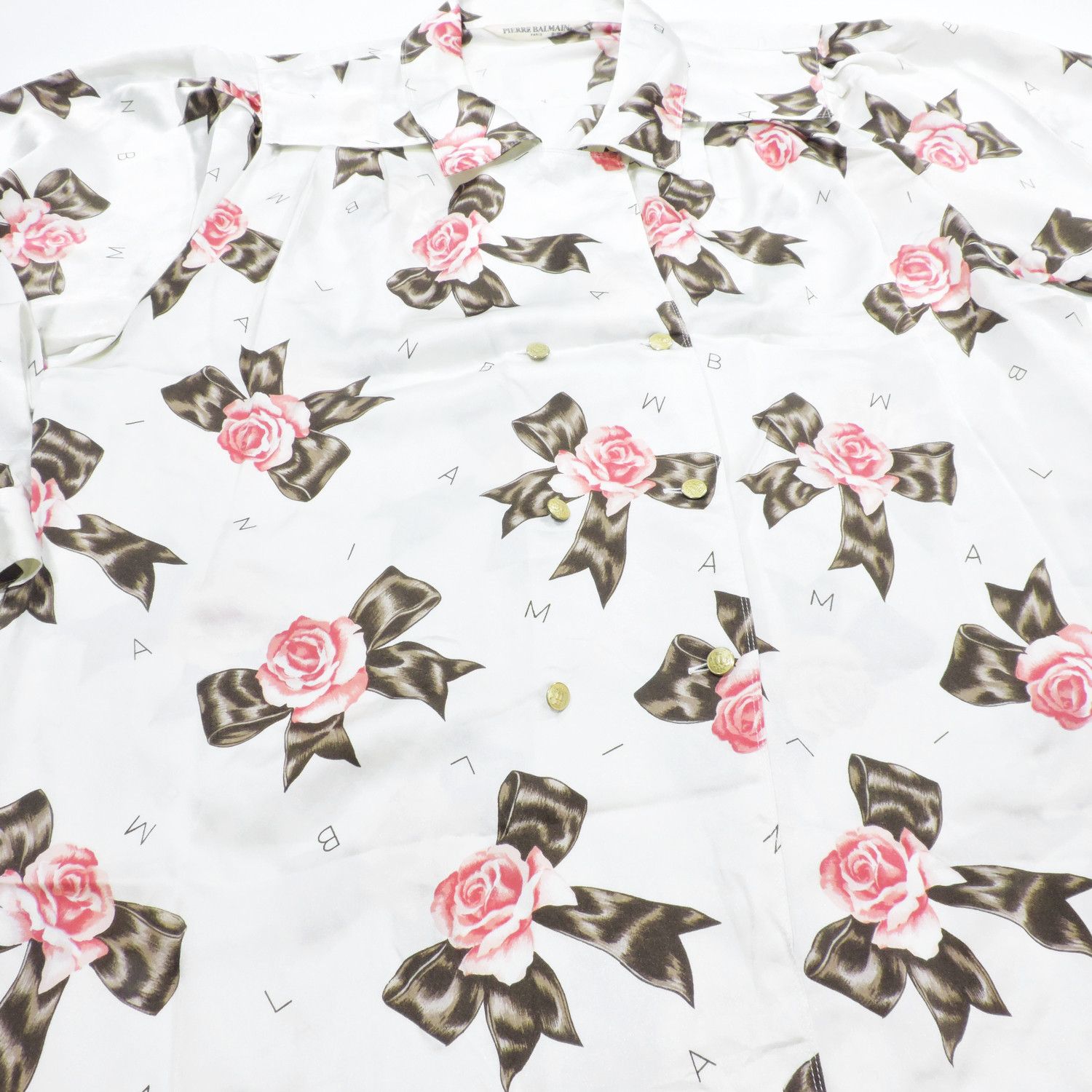 Balmain PIERRE BALMAIN FLOWER RIBBON MONOGRAM LONG SLEEVE SHIRT Size M / US 6-8 / IT 42-44 - 6 Thumbnail