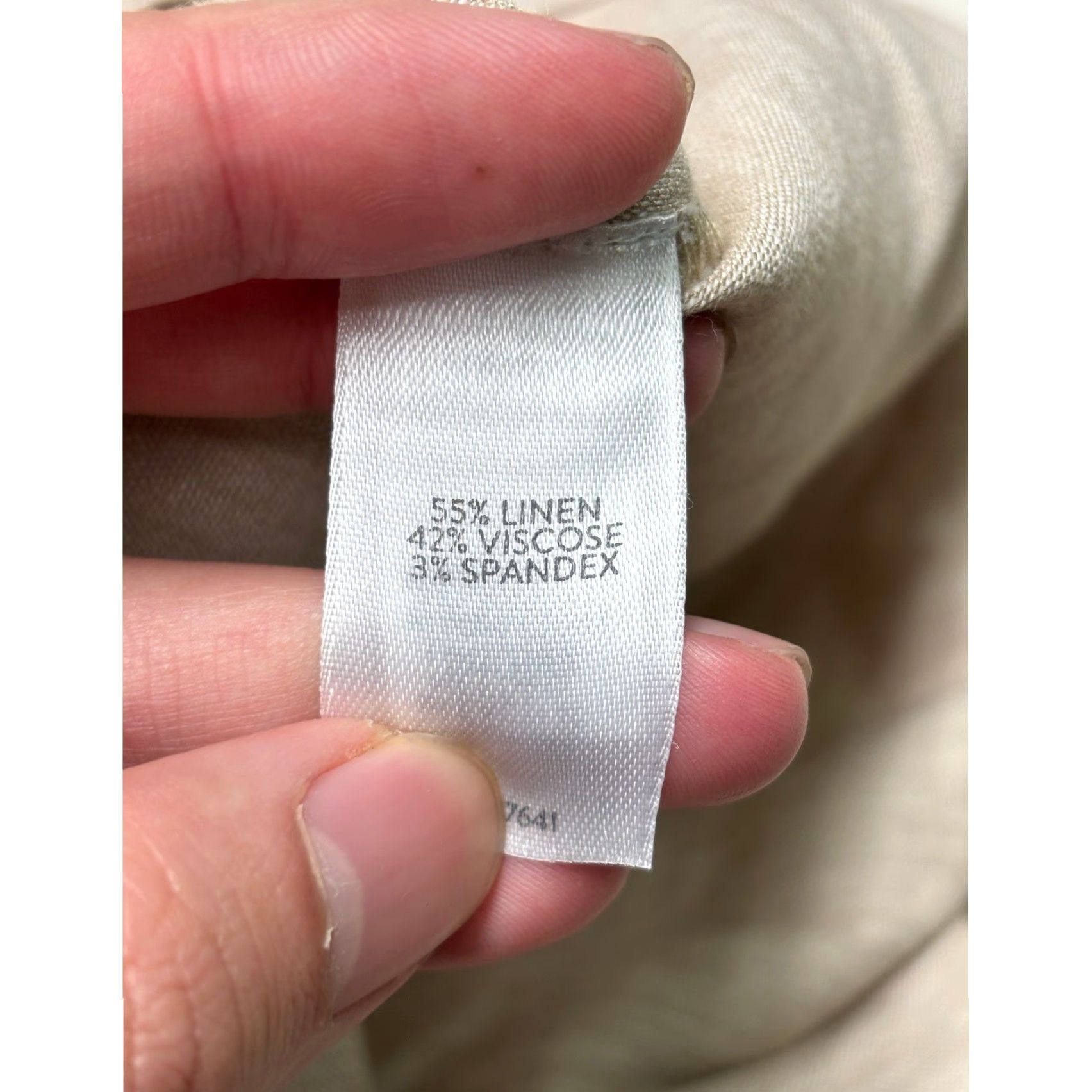 J. Jill NWT J. Jill Linen Stretch Pants Macadam Beige Side Zip Button Ankle Large Size 36" / US 14 / IT 50 - 7 Thumbnail