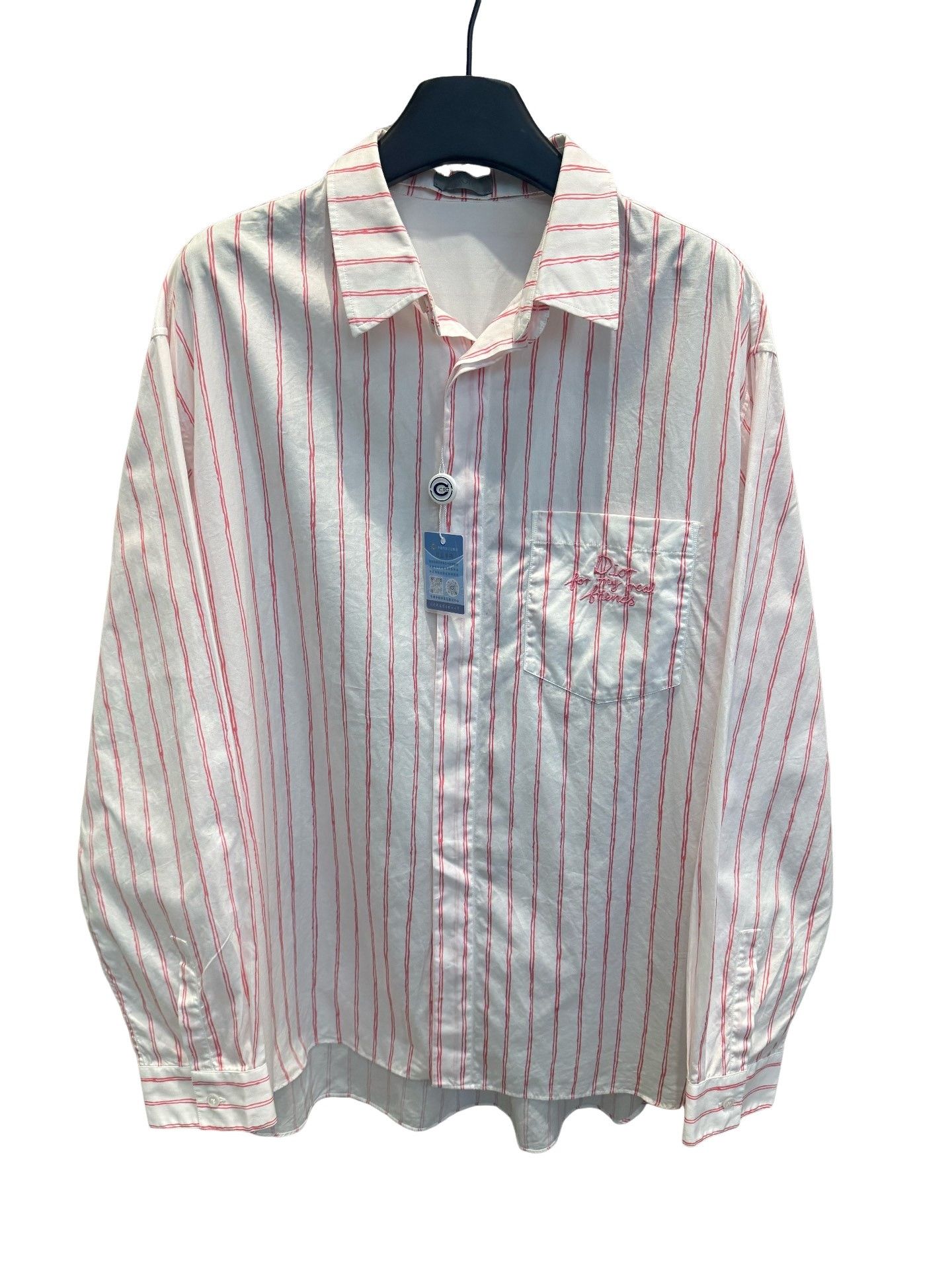 Dior Dior Striped Embroidered Shirt Size M Size US M / EU 48-50 / 2 - 1 Thumbnail