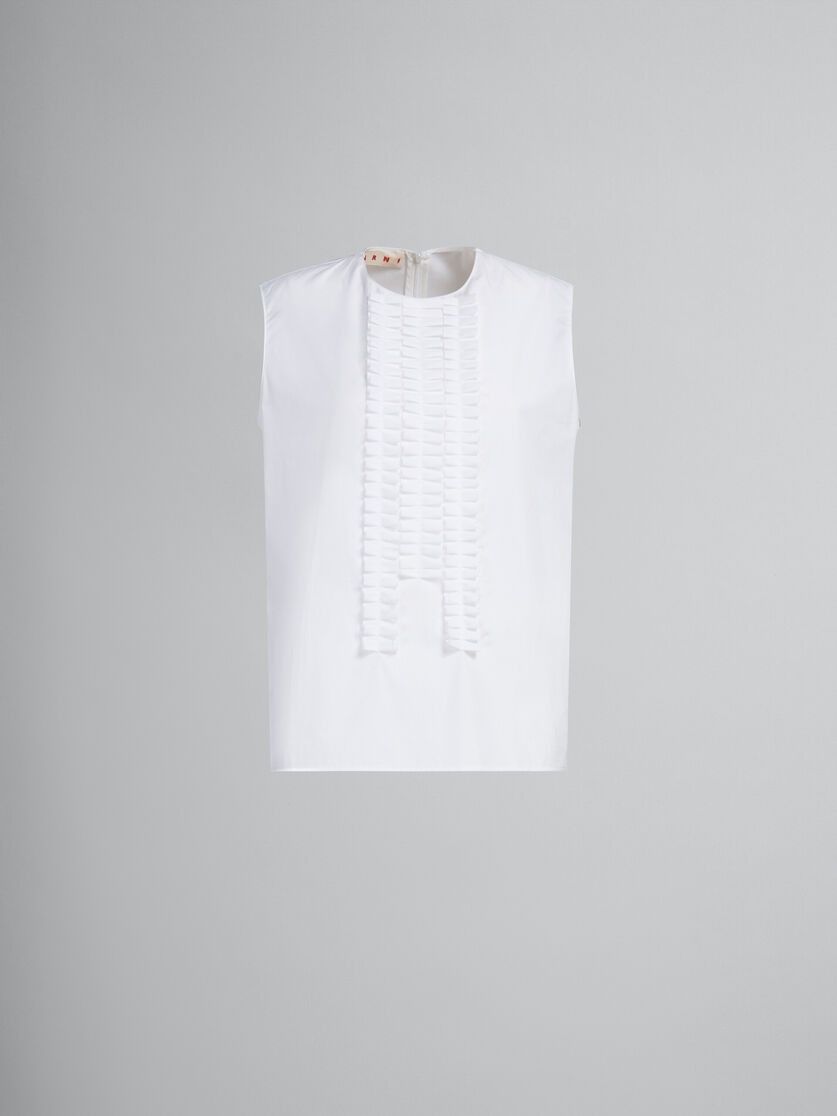 o1w1db11125 Poplin Sleeveless Shirt in White