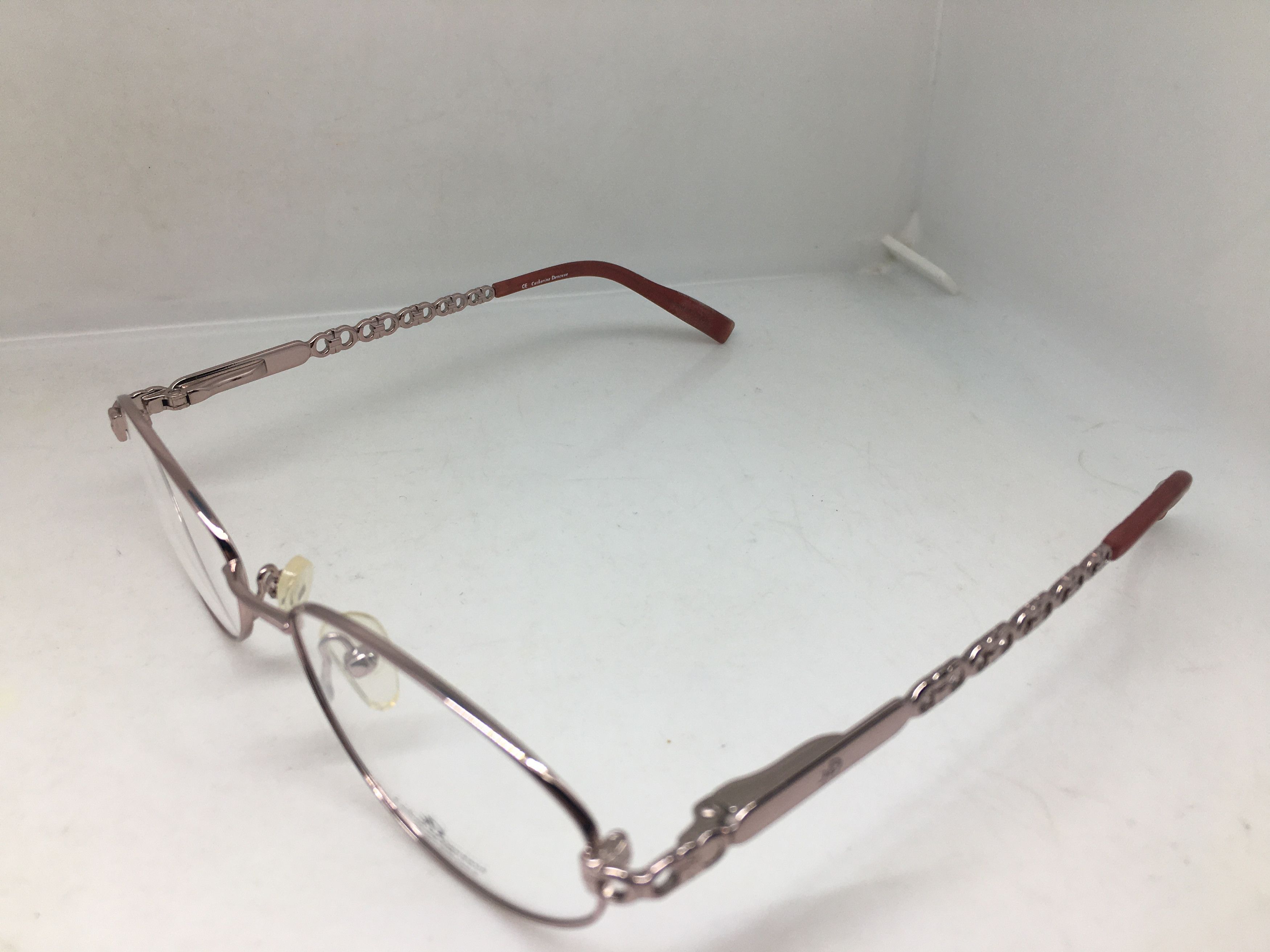 Vintage Catherine Deneuve CD207 Purish Oval Silver Eyeglasses Frame Size ONE SIZE - 3 Thumbnail