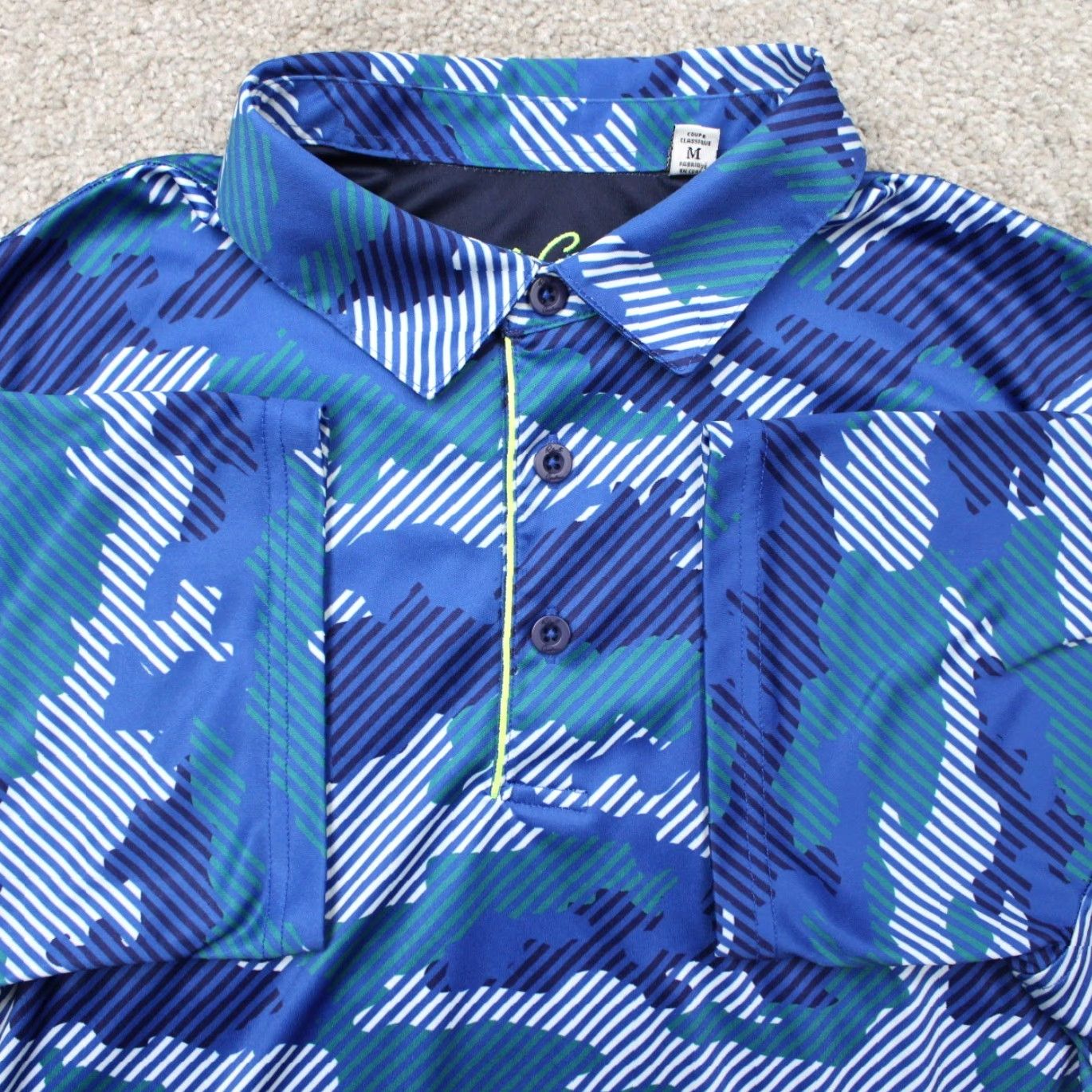 Robert Graham Robert Graham Polo Shirt Men Medium Blue Camouflage Classic Fit Polo Shirt Mens Blue Camouflage 90s? Size US M / EU 48-50 / 2 - 2 Thumbnail