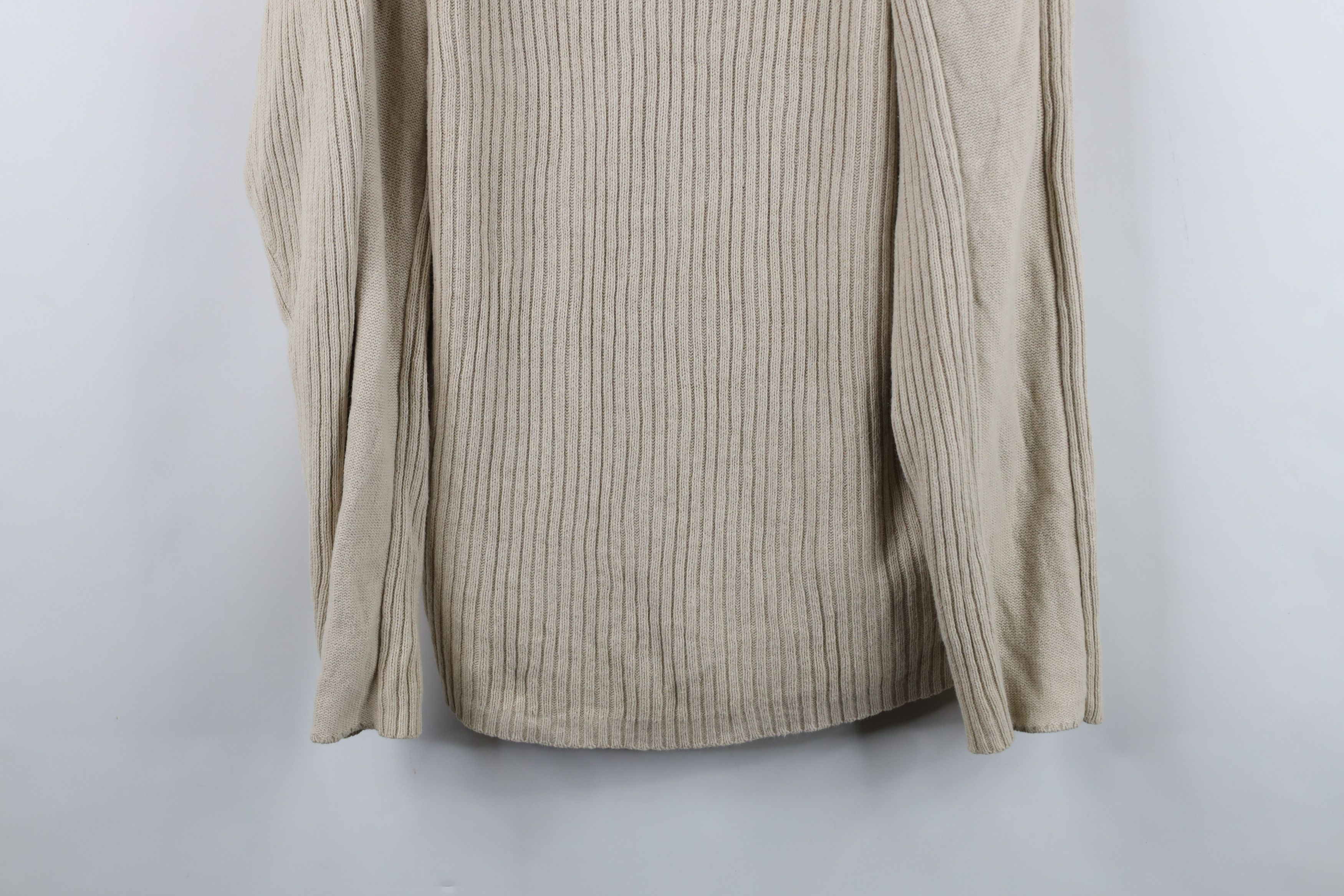 Nautica Vintage 90s Nautica Ribbed Knit Crewneck Sweater Beige Size US XL / EU 56 / 4 - 3 Thumbnail