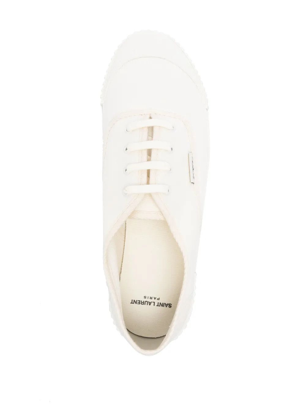 Saint Laurent Paris o1y0325 Logo Low-Top Sneakers in Ivory Size US 8 / EU 41 - 4 Thumbnail