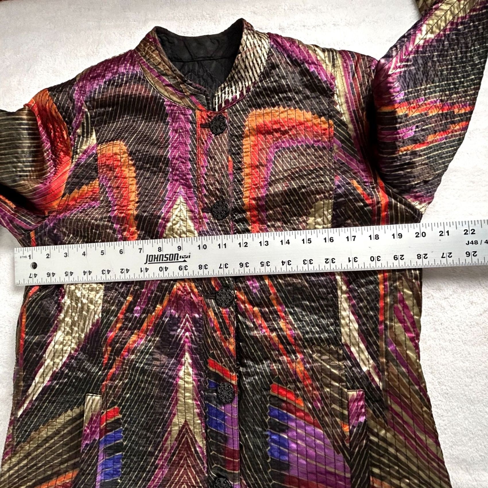 Vintage Chico's Womens Abstract Reversible Quilted Jacket Coat Blazer Size 1 Pockets Size XS / US 0-2 / IT 36-38 - 7 Thumbnail
