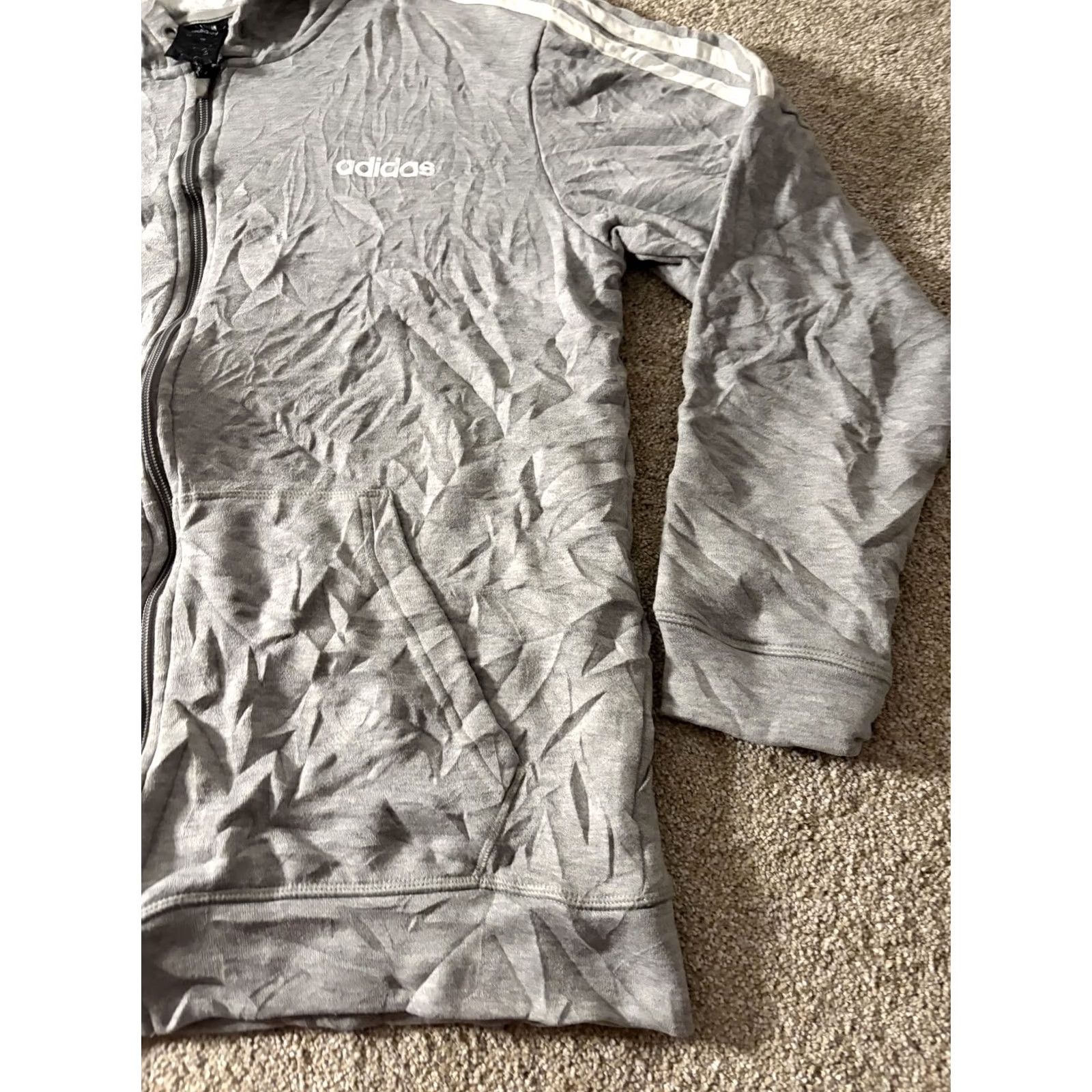 Adidas Adidas Hoodie Mens Large Gray Full Zip 3-Stripes Logo Athletic Sweatshirt Size US L / EU 52-54 / 3 - 3 Thumbnail