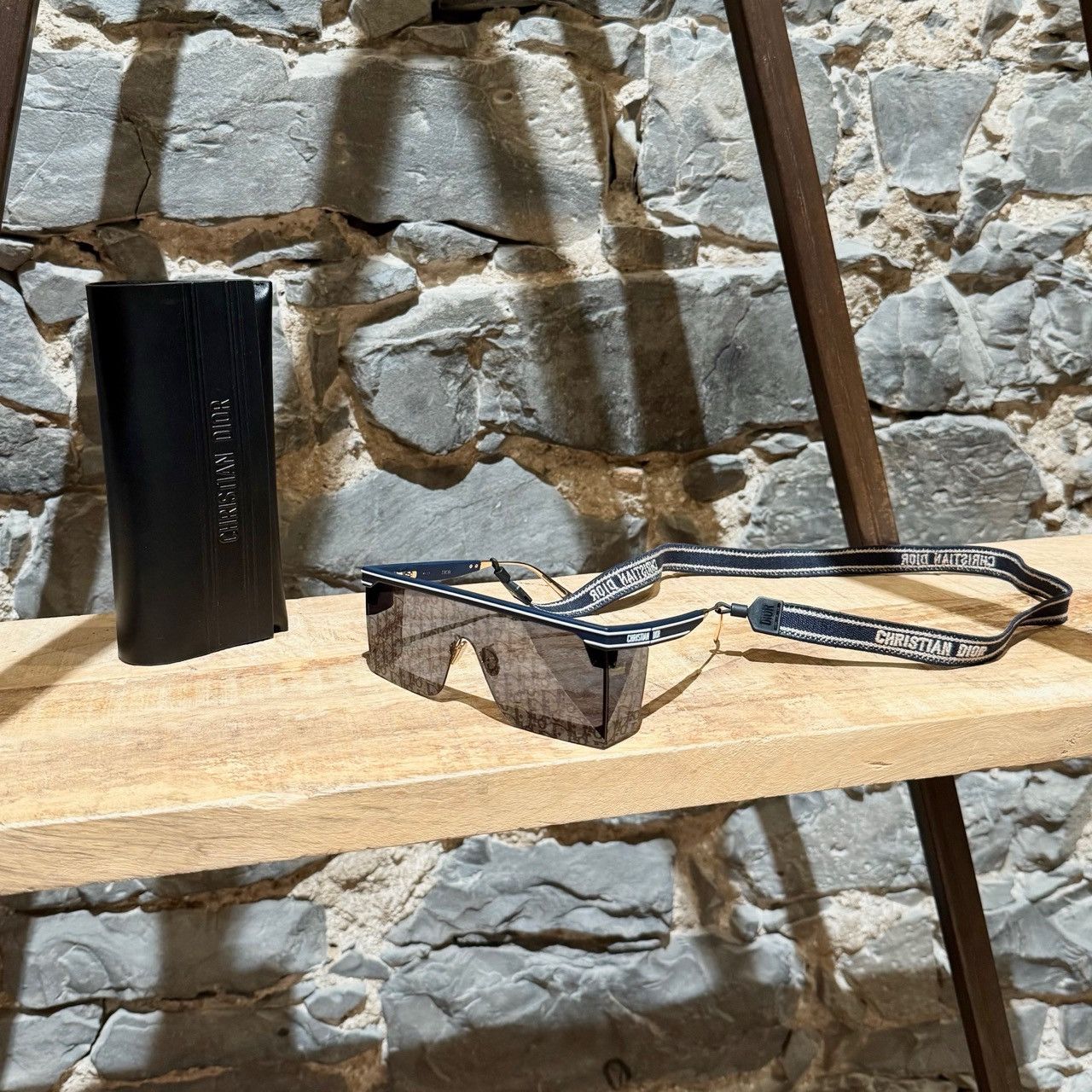 Dior Dior DiorClub Oblique Mirror Mask Sunglasses With Embr Cord Size ONE SIZE - 1 Thumbnail