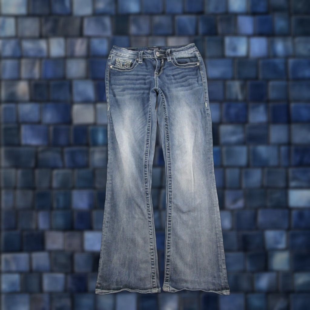 Vintage Vtg Vigoss Chelsea Bootcut Blue Stretch Denim Jeans Womens 28x29 Read Size 28" / US 6 / IT 42 - 1 Thumbnail