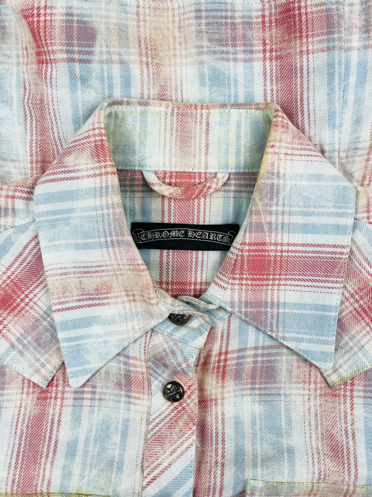 Chrome Hearts Chrome Hearts Leather Fleur De Lis Patch Flannel Shirt Size S / US 4 / IT 40 - 13 Thumbnail